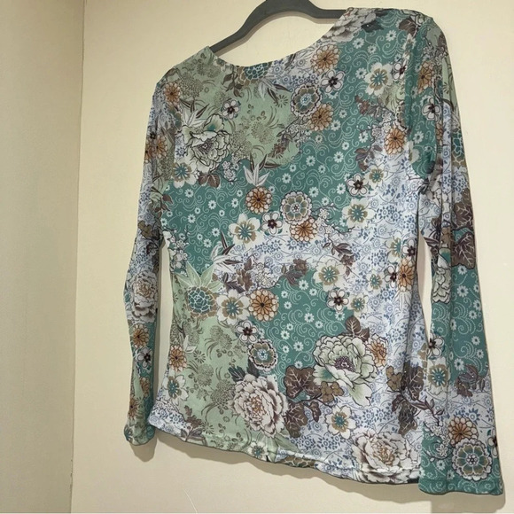 Women’s Vintage Coldwater Creek Y2K Paisley Print  with Glitter Details Top S: M - Picture 10 of 11